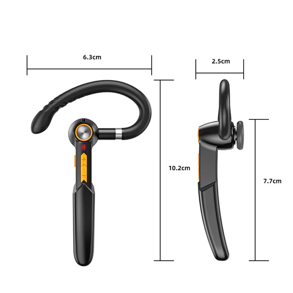 Fingerprint Touch Single Business Headset Bluetooth 5.0 Handsfree HIFI Noise Reduction Earphone Waterproof Earpiece with Mic