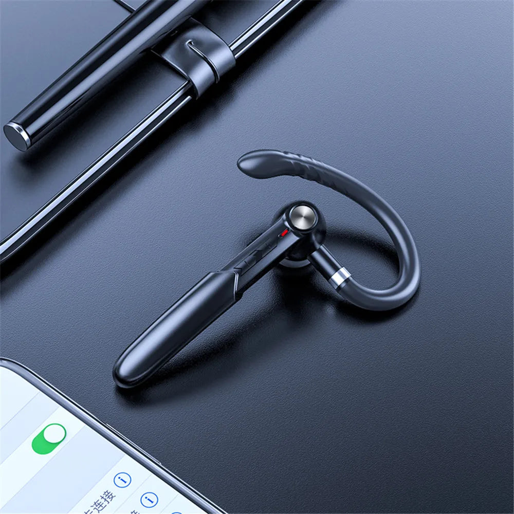 Fingerprint Touch Single Business Headset Bluetooth 5.0 Handsfree HIFI Noise Reduction Earphone Waterproof Earpiece with Mic