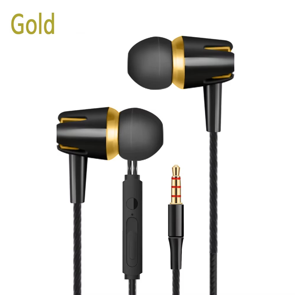 1Pcs Hot High Quality Wired Earphone Stereo In-Ear 3.5Mm Nylon Weave Cable Earphone Headset for Laptop Smartphone Gifts