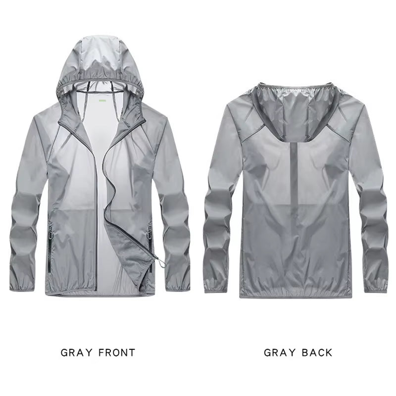 2023 Pocket Quick-Drying Sun Protection Clothing Ultrathin Sunscreen Jacket Windbreaker Cycling Running Camping Breathable Shirt