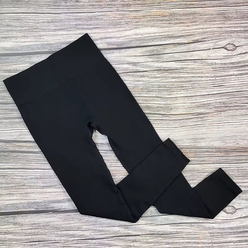 Ribbed Yoga Leggings Women Sports Pants Tights Seamless Sport Femme Gym Leggins Workout Fitness Pants Athletic Wear