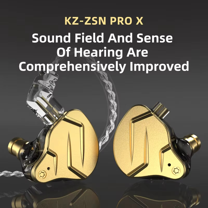 ZSN Pro X in Ear Earphones Hybrid Technology 1BA+1DD HIFI Bass Metal Earbuds Sport Noise Cancelling Headset Monitor