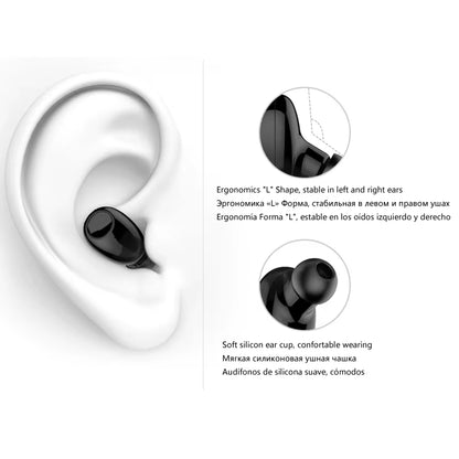 Mini Bluetooth Earphone 10 Hrs Working, Bluetooth Headset Wireless Earbud Earphone Hands-Free for Phones Car TV Pcsport