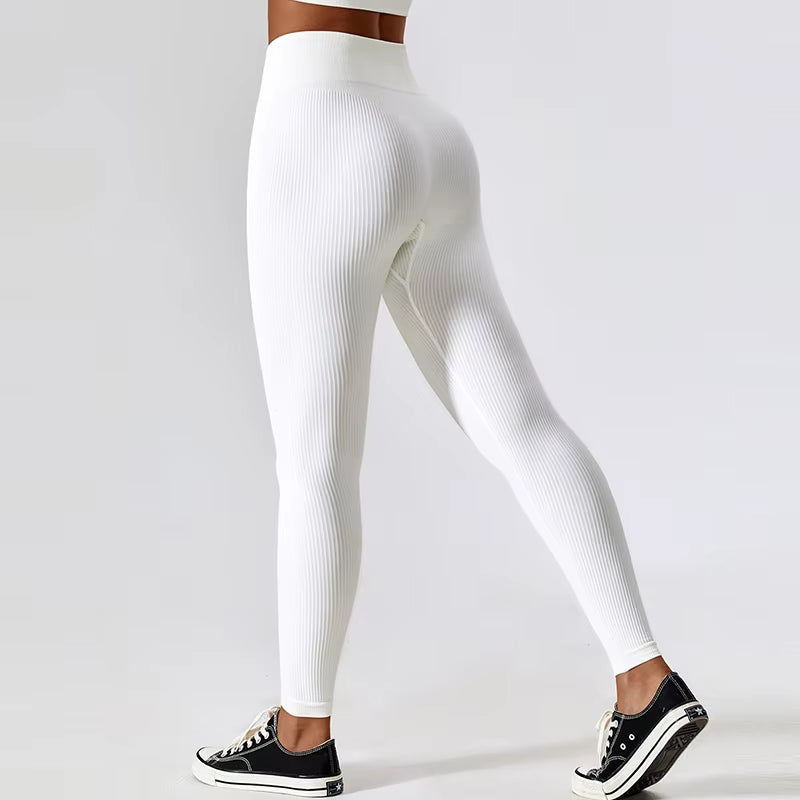 Ribbed Yoga Leggings Women Sports Pants Tights Seamless Sport Femme Gym Leggins Workout Fitness Pants Athletic Wear