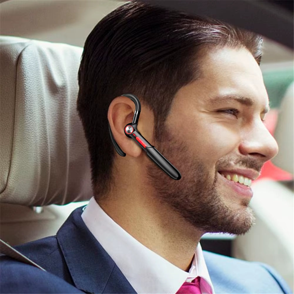 Fingerprint Touch Single Business Headset Bluetooth 5.0 Handsfree HIFI Noise Reduction Earphone Waterproof Earpiece with Mic