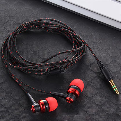1Pcs Hot High Quality Wired Earphone Stereo In-Ear 3.5Mm Nylon Weave Cable Earphone Headset for Laptop Smartphone Gifts