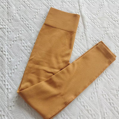 Ribbed Yoga Leggings Women Sports Pants Tights Seamless Sport Femme Gym Leggins Workout Fitness Pants Athletic Wear