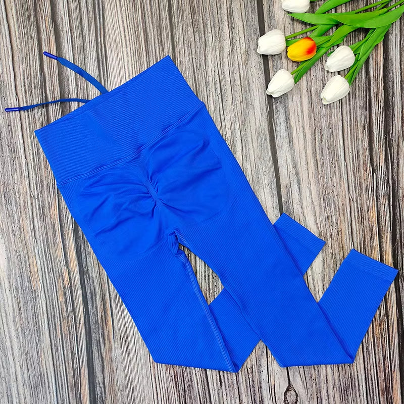 Ribbed Yoga Leggings Women Sports Pants Tights Seamless Sport Femme Gym Leggins Workout Fitness Pants Athletic Wear