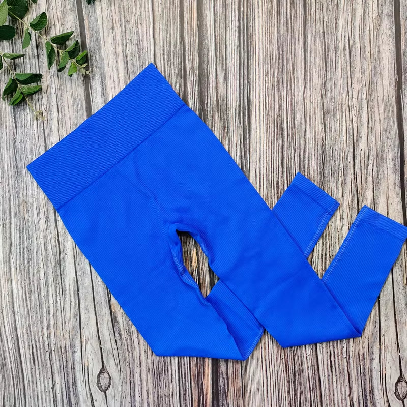 Ribbed Yoga Leggings Women Sports Pants Tights Seamless Sport Femme Gym Leggins Workout Fitness Pants Athletic Wear