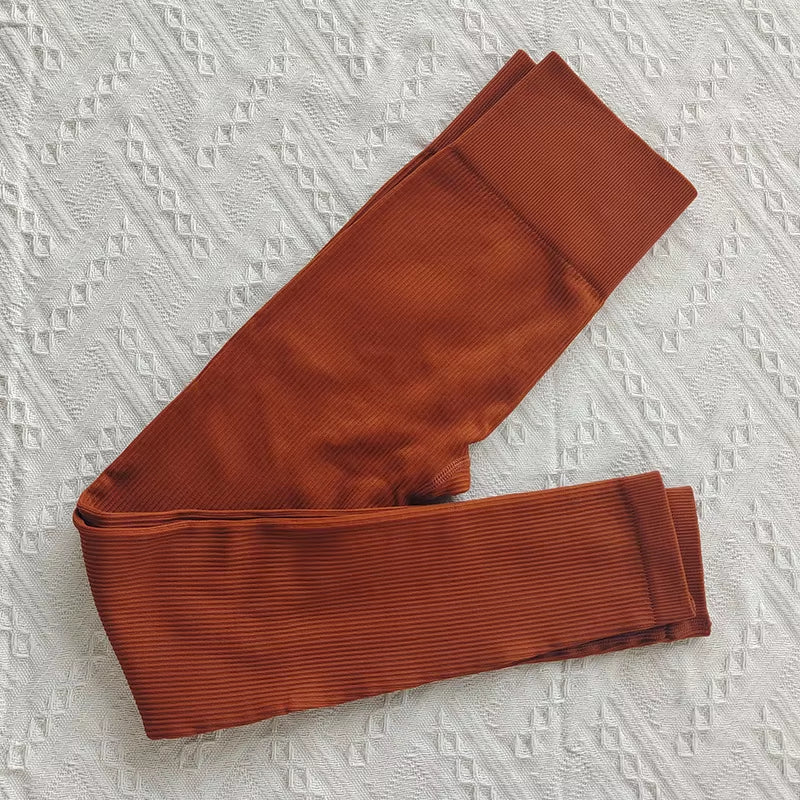 Ribbed Yoga Leggings Women Sports Pants Tights Seamless Sport Femme Gym Leggins Workout Fitness Pants Athletic Wear