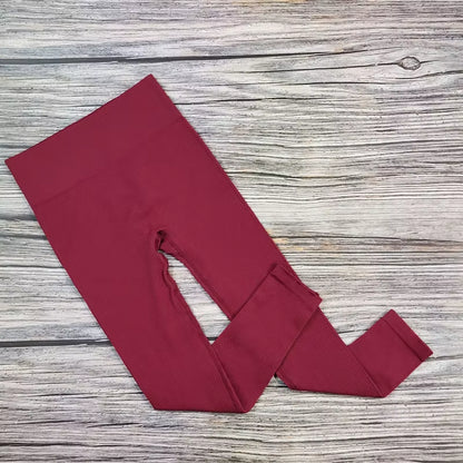 Ribbed Yoga Leggings Women Sports Pants Tights Seamless Sport Femme Gym Leggins Workout Fitness Pants Athletic Wear